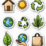 Eco-Friendly Icons - Sticker Sheet v12